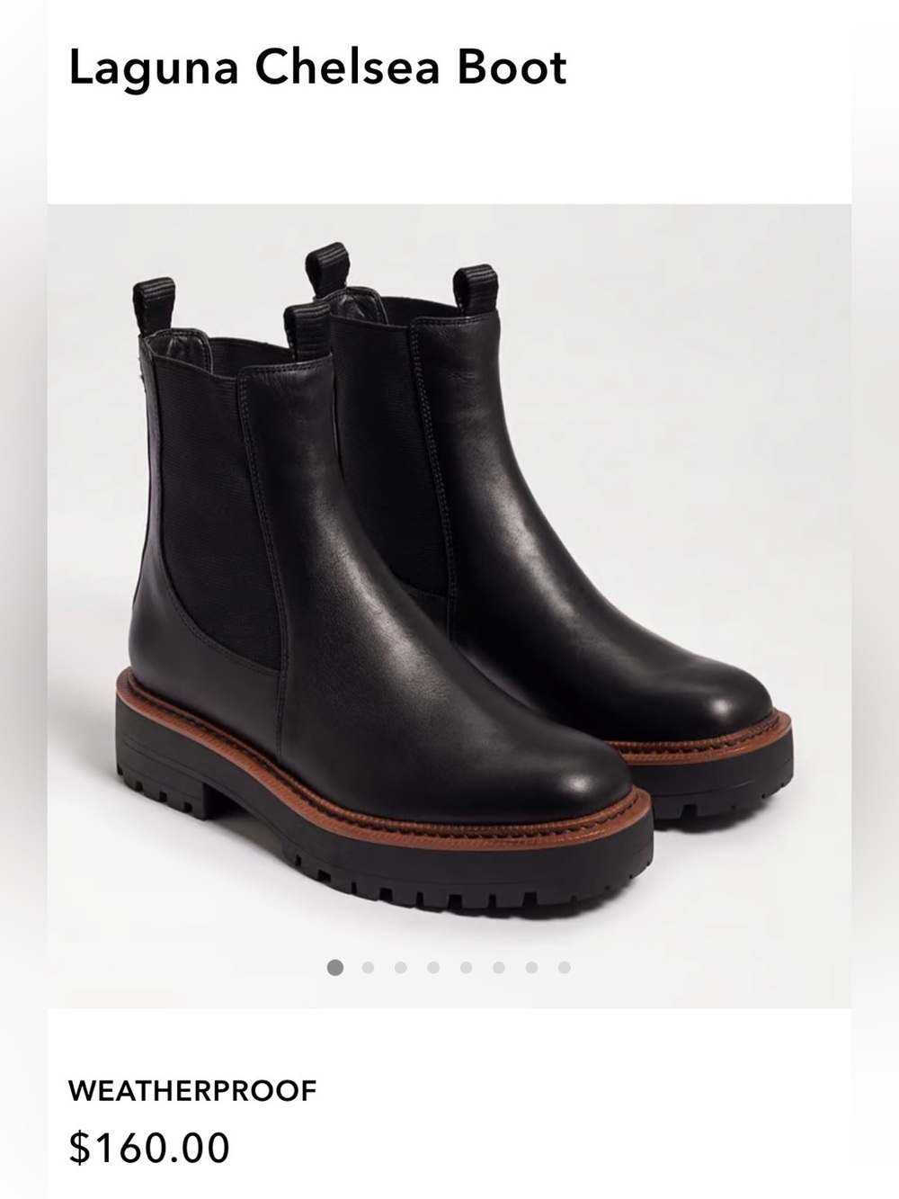 Sam Edelman Black Leather Chelsea Lug Ankle Boots